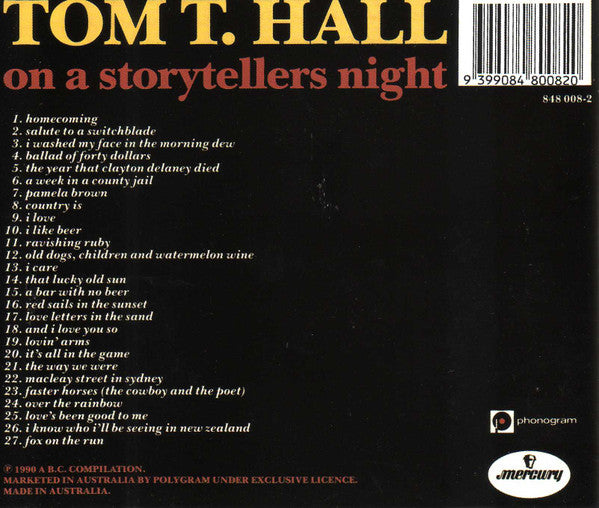 Tom T. Hall : On A Storytellers Night (CD, Comp)