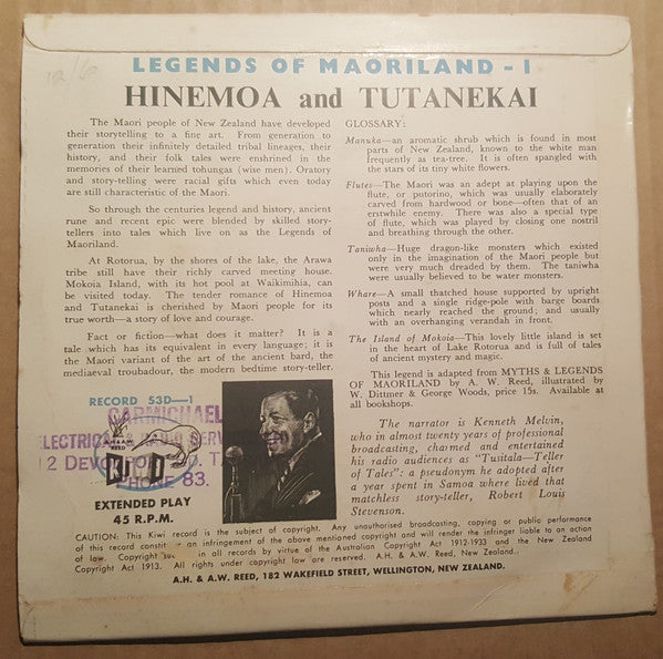 Kenneth Melvin : Hinemoa And Tutanekai (7", EP, Pus)