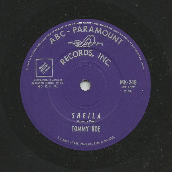Tommy Roe : Sheila (7", Single, Rob)