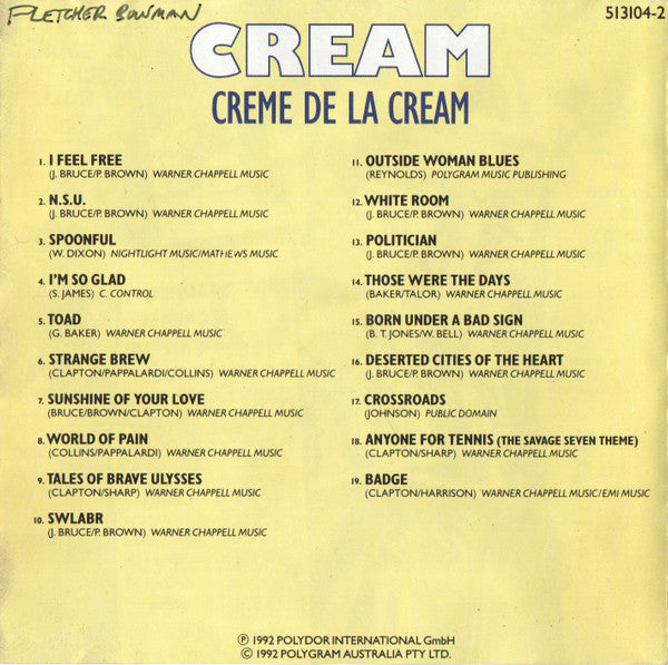 Cream (2) : Creme De La Cream (CD, Comp)