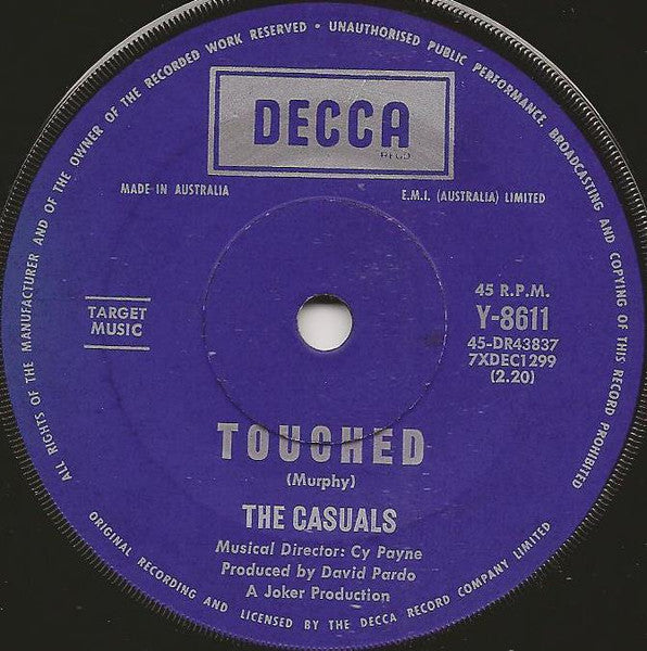 The Casuals : Toy / Touched (7", Single)