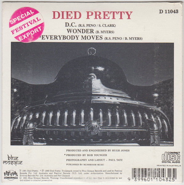 Died Pretty : D.C. (CD, Single)