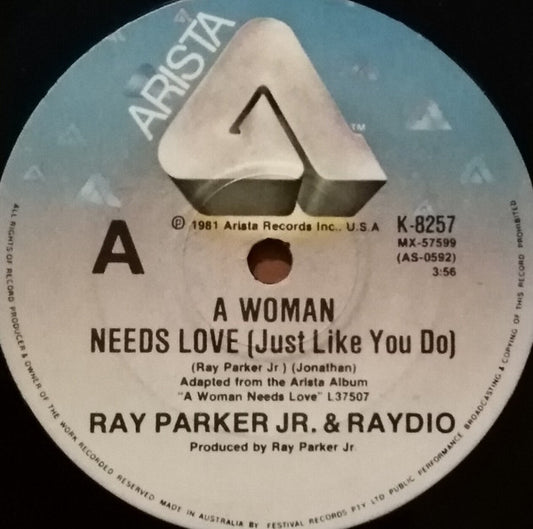 Raydio : A Woman Needs Love (Just Like You Do) (7", Single)