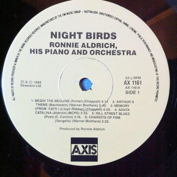 Ronnie Aldrich, His Piano And Orchestra* : Night Birds (LP)