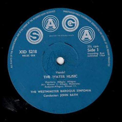 Georg Friedrich Händel, John Bath, The Westminster Baroque Sinfonia : The Water Music (LP)