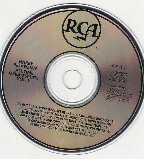 Harry Belafonte : All Time Greatest Hits Vol. I (CD, Comp, RM, Cin)