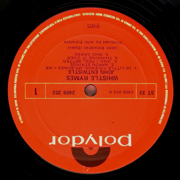 John Entwistle : Whistle Rymes (LP, Album, Gat)