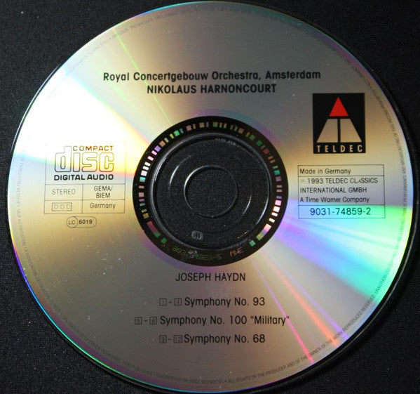 Joseph Haydn, Nikolaus Harnoncourt, Concertgebouworkest : Symphony No. 93 / Symphony No. 100 "Military" (CD)