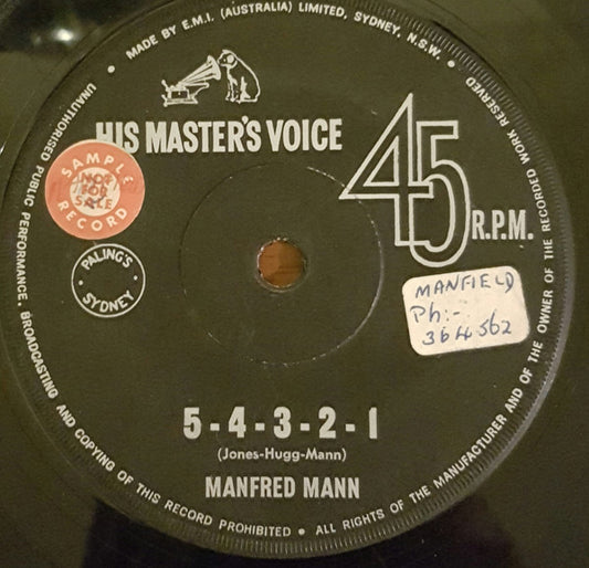 Manfred Mann : 5-4-3-2-1  (7", Single, Mono)