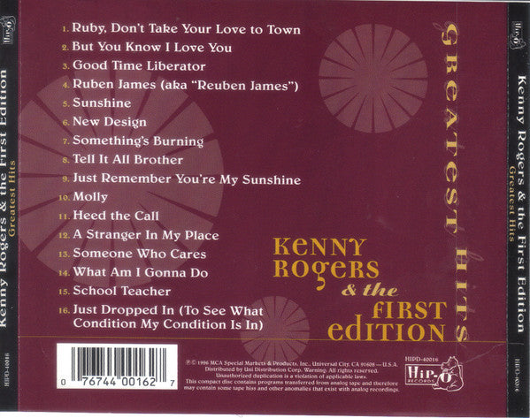 Kenny Rogers & The First Edition : Greatest Hits (CD, Album, Comp)
