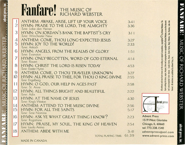 Richard Webster : Fanfare! (The Music Of Richard Webster) (CD)