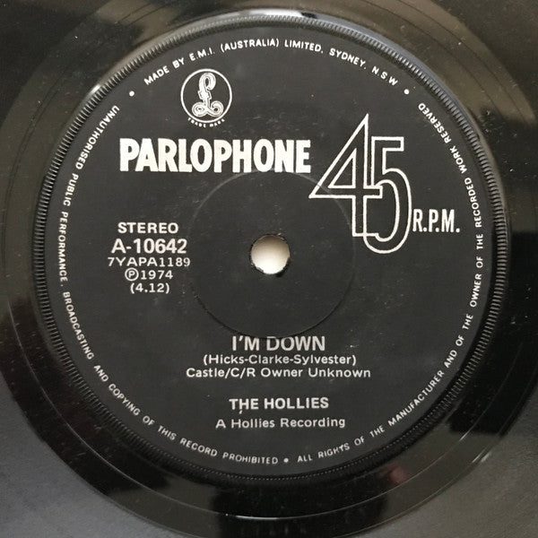 The Hollies : I'm Down / Goodbye, Lady Hello (7", Single)