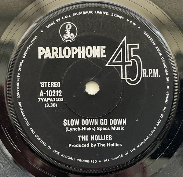 The Hollies : Slow Down Go Down (7", Single)