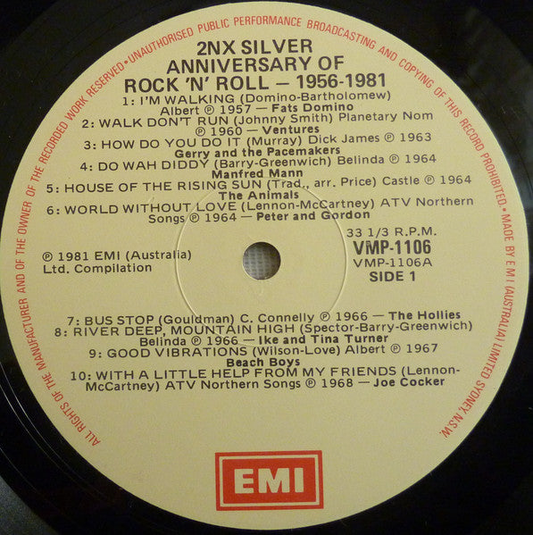 Various : 2NX Silver Anniversary Of Rock'N'Roll 1956-1981 (LP, Comp)