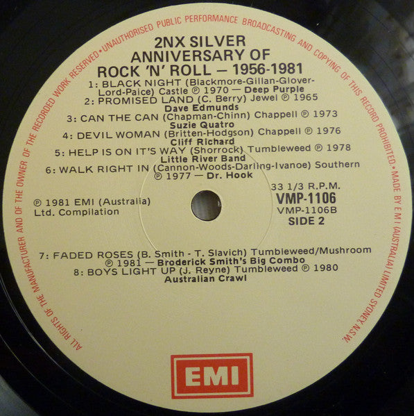Various : 2NX Silver Anniversary Of Rock'N'Roll 1956-1981 (LP, Comp)