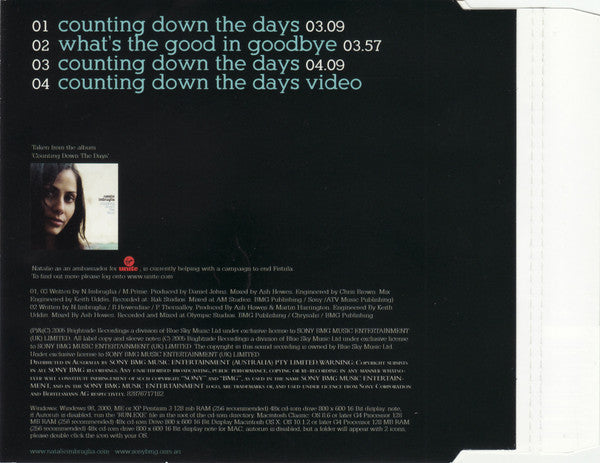 Natalie Imbruglia : Counting Down The Days (CD, Single, Enh)