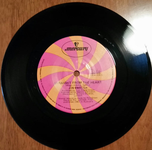 Jon English (3) : Straight From The Heart (7", Single)