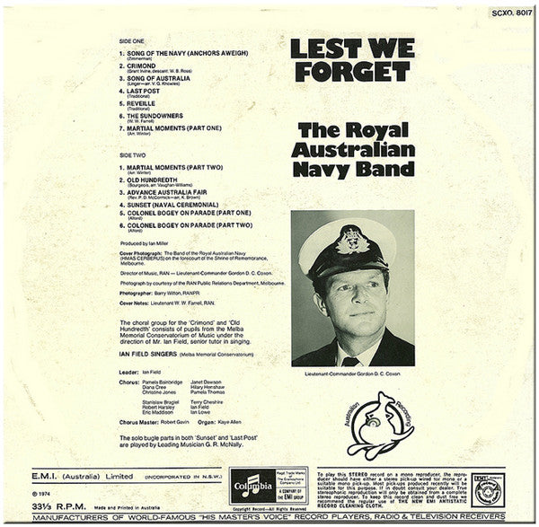 The Royal Australian Navy Band : Lest We Forget (LP, Album)