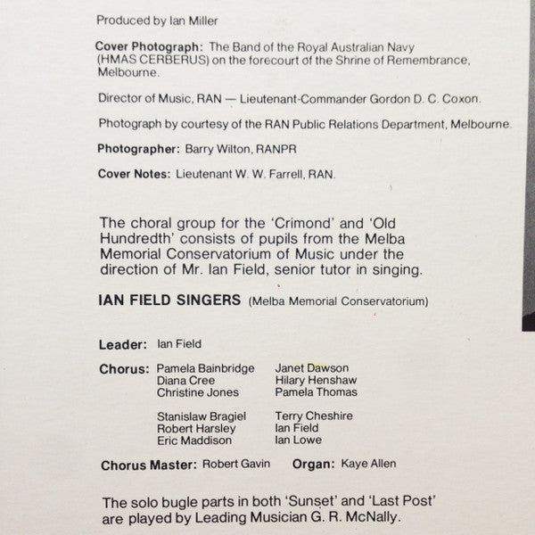 The Royal Australian Navy Band : Lest We Forget (LP, Album)