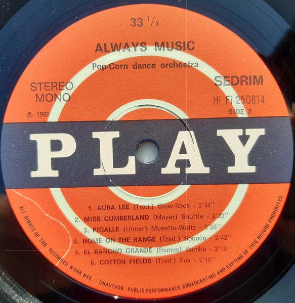 Pop-Corn Dance Orchestra : Alwais Music (LP, Mono)