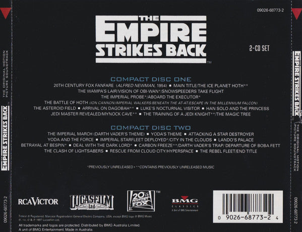 John Williams (4) : The Empire Strikes Back (The Original Motion Picture Soundtrack)  (2xCD, Album, RE, RM)