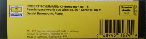 Schumann*, Daniel Barenboim : Kinderszenen / Carnaval / Faschingsschwank Aus Wien (Cass, Comp, RE, RM, Dol)