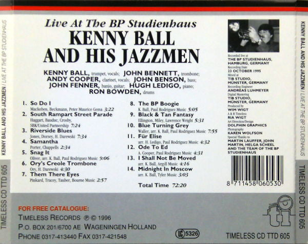 Kenny Ball And His Jazzmen : Live At The BP Studienhaus (CD, Album)
