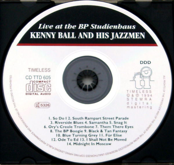 Kenny Ball And His Jazzmen : Live At The BP Studienhaus (CD, Album)
