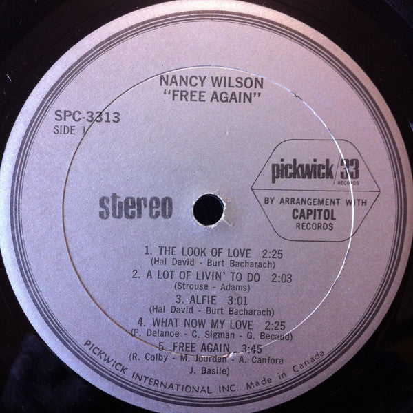 Nancy Wilson : Free Again (LP, Album, Comp)