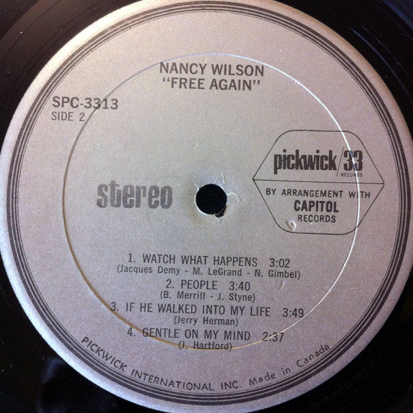 Nancy Wilson : Free Again (LP, Album, Comp)