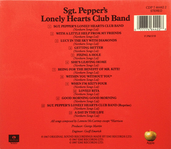 The Beatles : Sgt. Pepper's Lonely Hearts Club Band (CD, Album, RE)