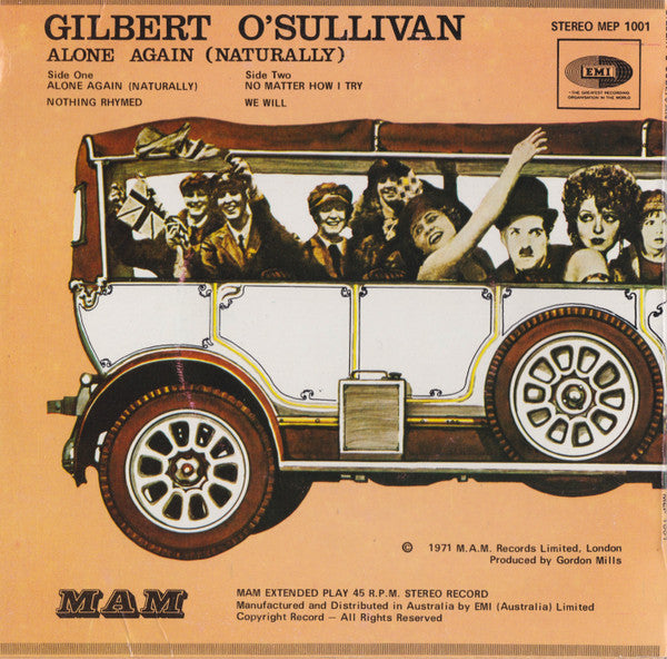 Gilbert O'Sullivan : Alone Again (Naturally) (7", EP)