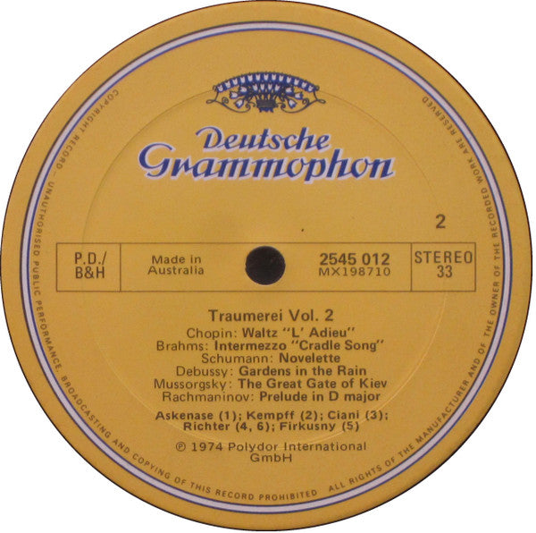 Various : Träumerei - Vol. 2 (The Most Beautiful Piano Classics) (LP, Comp)