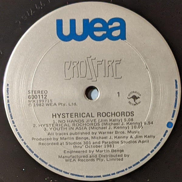 Crossfire (9) : Hysterical Rochords (LP, Album)