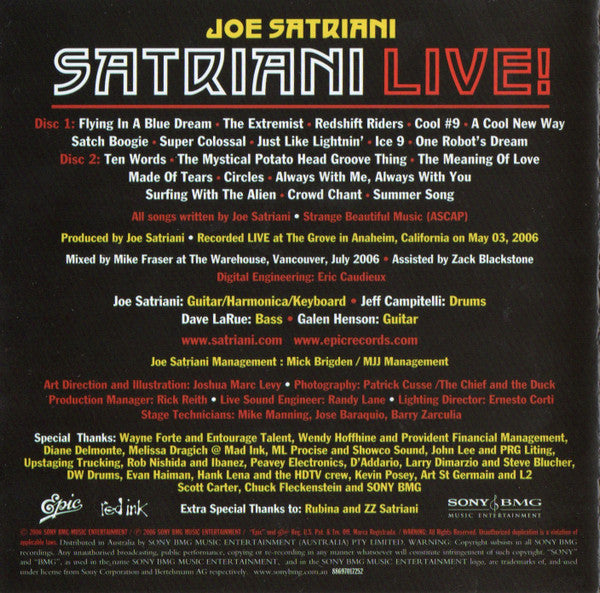 Joe Satriani : Satriani Live! (2xCD, Album)