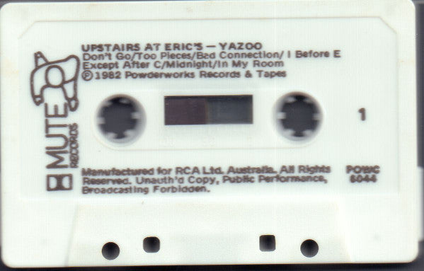 Yazoo : Upstairs At Eric's (Cass, Album)