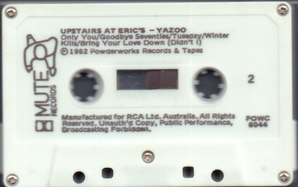 Yazoo : Upstairs At Eric's (Cass, Album)