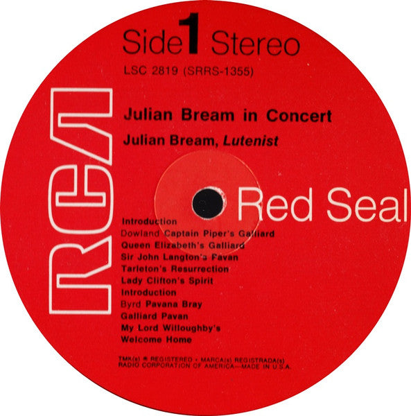 Julian Bream, Peter Pears : Julian Bream In Concert (LP, RE)