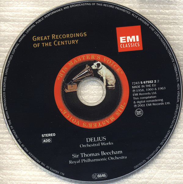 Delius* - Sir Thomas Beecham, Royal Philharmonic Orchestra : Orchestral Works (CD, Comp, RM)