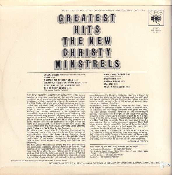 The New Christy Minstrels : Greatest Hits (LP, Comp)