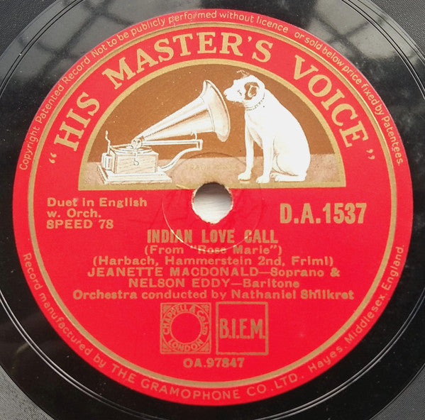 Jeanette MacDonald, Nelson Eddy : Indian Love Call / Ah! Sweet Mystery Of Life (Shellac, 10")