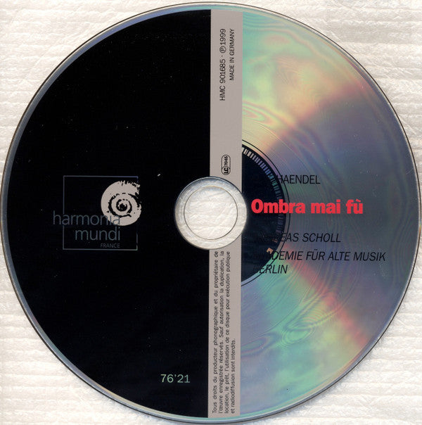 Georg Friedrich Händel - Andreas Scholl, Akademie Für Alte Musik Berlin : Ombra Mai Fù (CD, Album, RP)