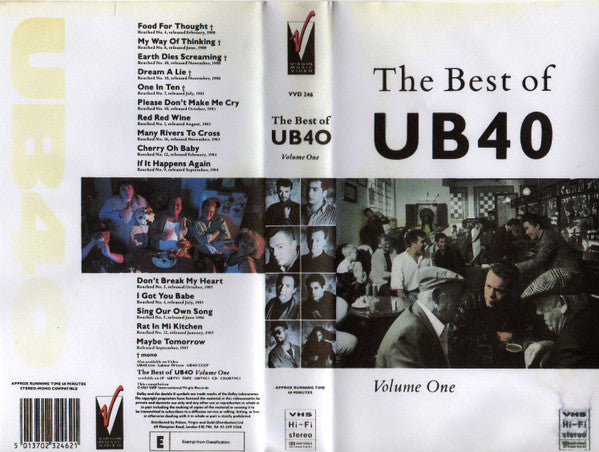 UB40 : The Best Of UB40 - Volume One (VHS, Album, Comp, PAL, Hi-)