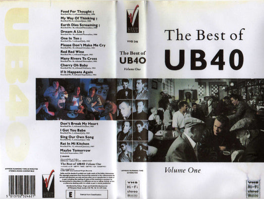 UB40 : The Best Of UB40 - Volume One (VHS, Album, Comp, PAL, Hi-)