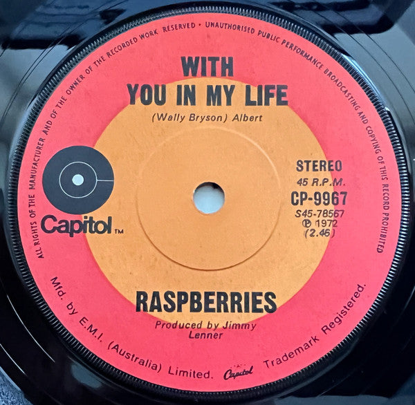 Raspberries : Go All The Way  (7", Single)