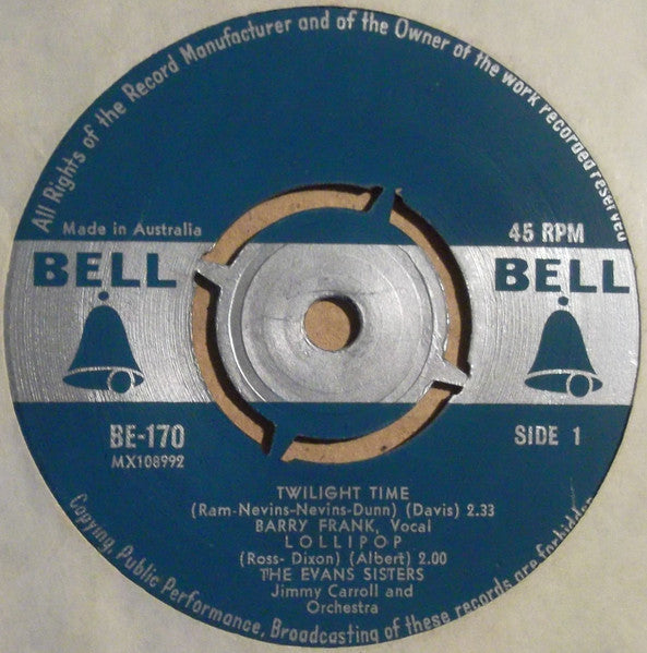 Barry Frank, The Evans Sisters, Nina Raye : Twilight Time (7", EP)