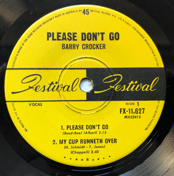 Barry Crocker : Please Don't Go (7", EP)