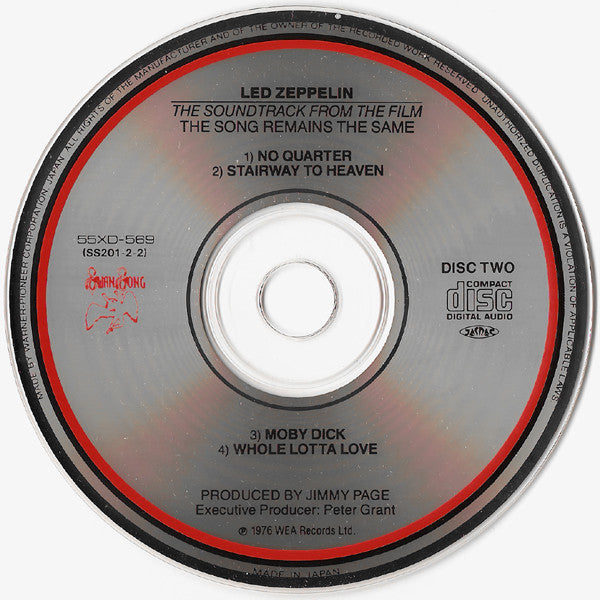 Led Zeppelin : The Soundtrack From The Film The Song Remains The Same (2xCD, Album, RE)