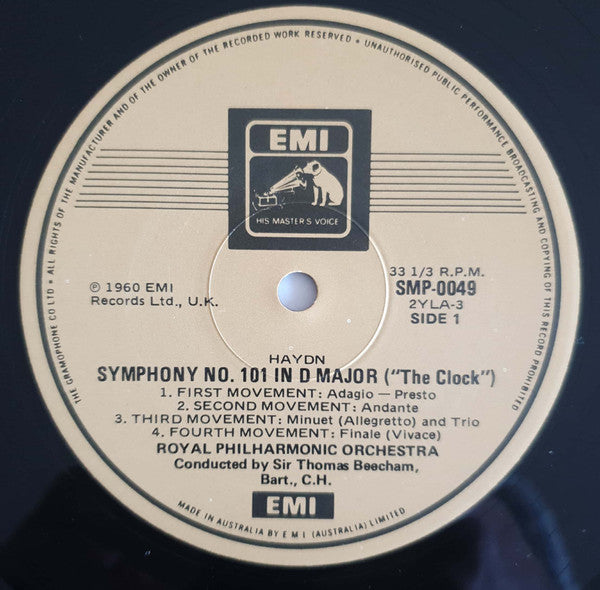 Joseph Haydn / Royal Philharmonic Orchestra Conducted By Sir Thomas Beecham : Symphony No. 101 in D, 'The Clock' / Symphony No. 94 in G Major 'Surprise' (LP, Comp)