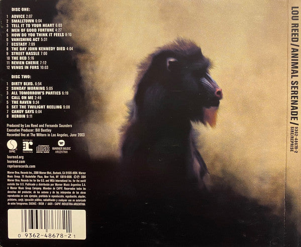 Lou Reed : Animal Serenade (2xCD, Album, Dig)